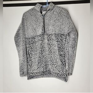 Emily B Gray Quarter Zip Up Sherpa Sweater